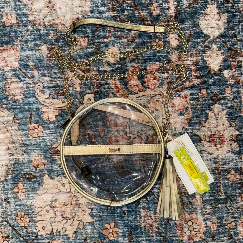 Gianni Bini Clear Crossbody Bag with Gold Accents